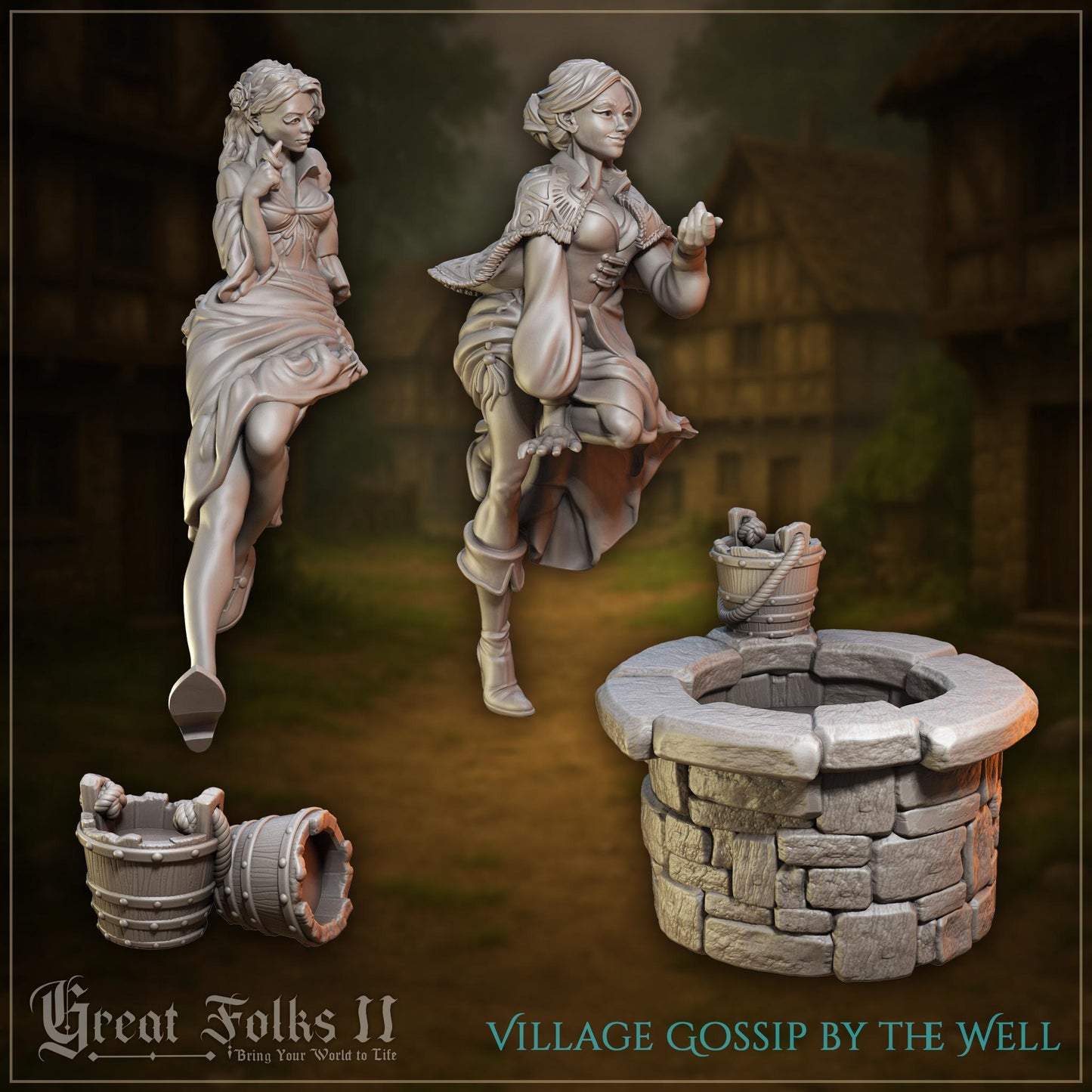 Village Gossip by the Well
