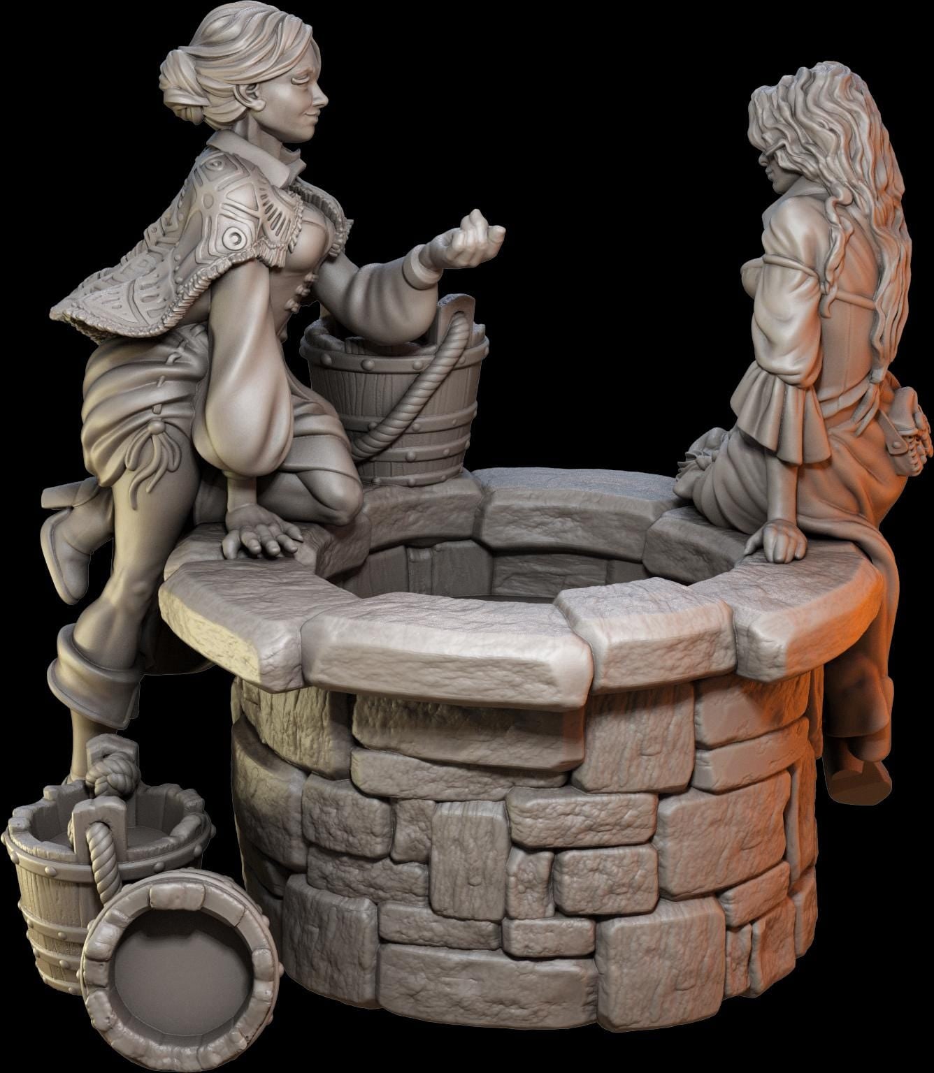Village Gossip by the Well