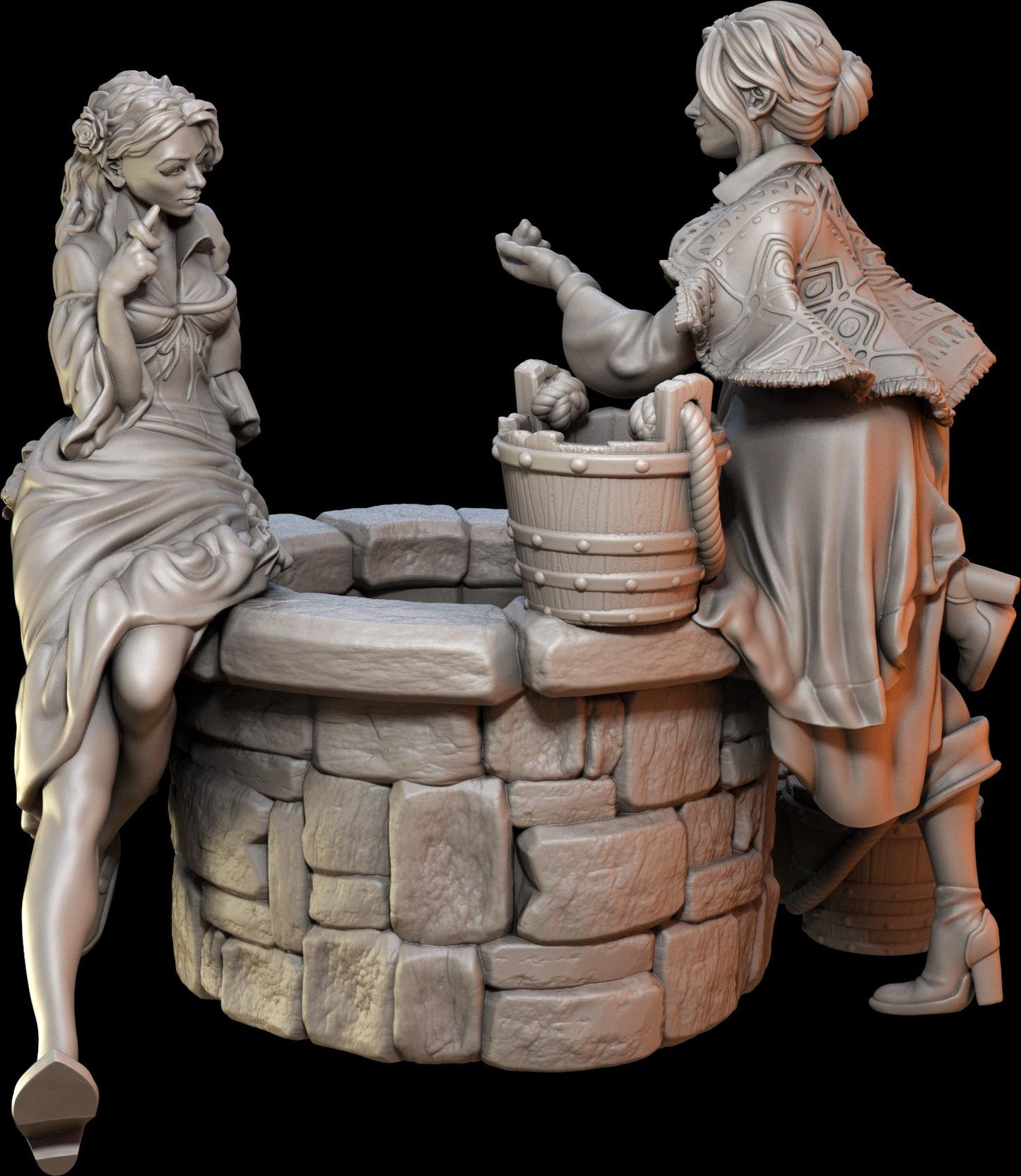 Village Gossip by the Well