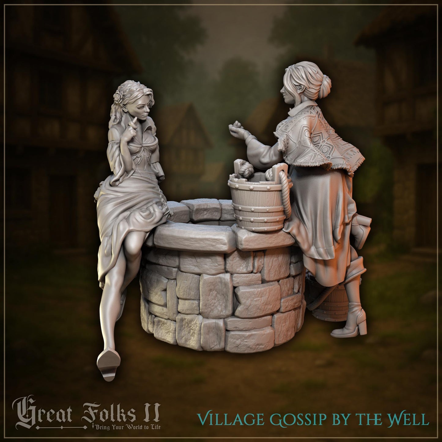 Village Gossip by the Well