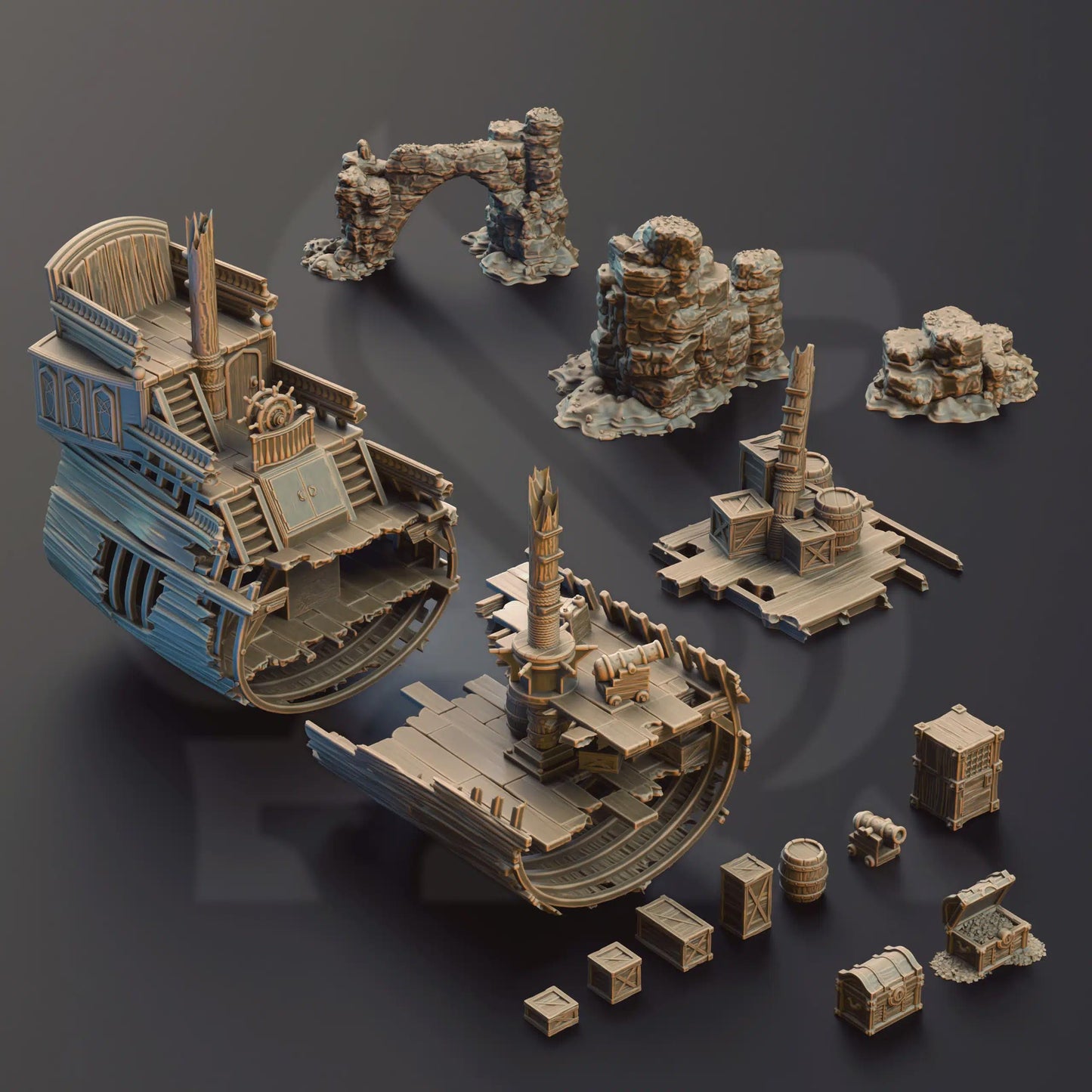 The Damned Galleon – Shipwreck Terrain Set