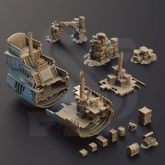 The Damned Galleon – Shipwreck Terrain Set